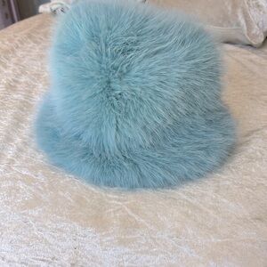 Periwinkle Faux Fur Bucket Hat